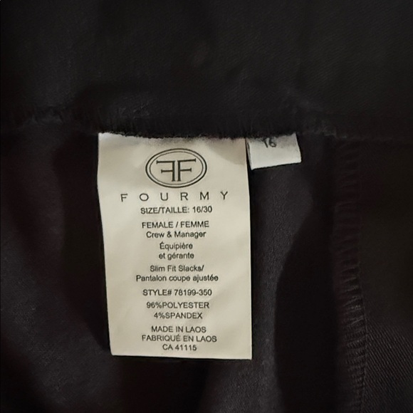 Fourmy Women’s Black Slim Fit Pants. Size 16. Polyester & Spandex. Never worn - Picture 5 of 7